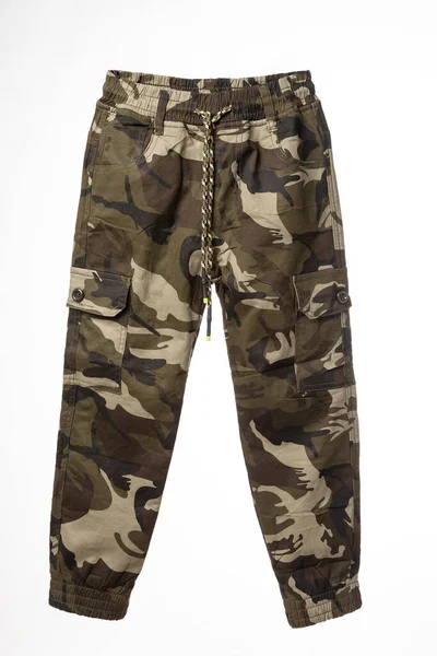 Military Camouflage Pants Isolated White Background — Stock Photo, Image