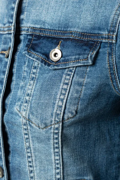 Isolierte Jeansjacke Auf Weißem Hintergrund Blaue Jeans — Stockfoto