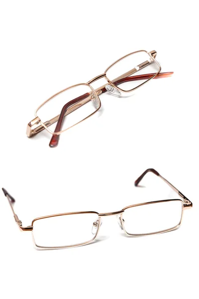 Klasické Brýle Čtení Izolované Bílém Pozadí — Stock fotografie