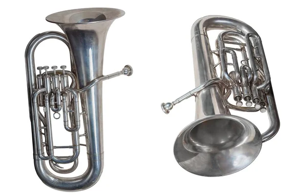 Klasyczna Muzyka Instrumenty Dęte Euphonium Izolowane Białym Tle — Zdjęcie stockowe