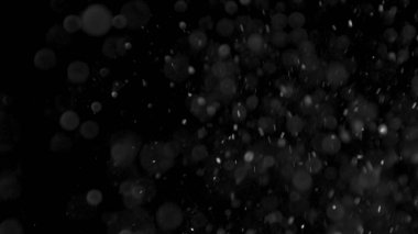 İzole bulut siyah arka plan kabarcık Bokeh toz