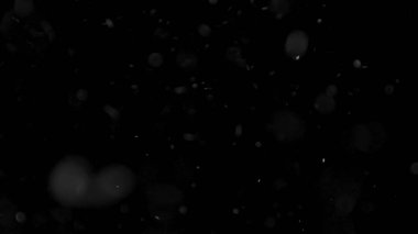 İzole bulut siyah arka plan kabarcık Bokeh toz