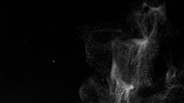 İzole bulut siyah arka plan kabarcık Bokeh toz