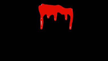 Siyah arka plan üzerinde aşağı damlayan kan