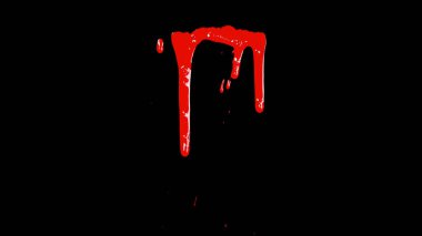 Siyah arka plan üzerinde aşağı damlayan kan