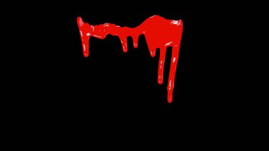 Siyah arka plan üzerinde aşağı damlayan kan