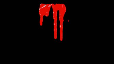 Siyah arka plan üzerinde aşağı damlayan kan