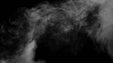 Siyah arkaplanda beyaz duman koleksiyonu