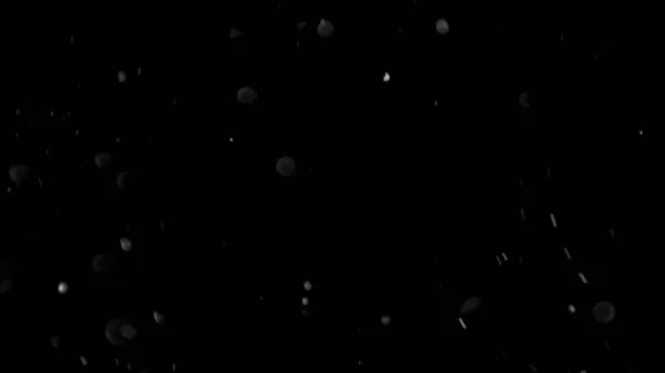 Staubwolke isoliert schwarzen Hintergrund Blase Bokeh — Stockfoto