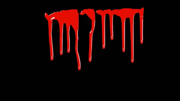 Blood Dripping Down Over Black Background — Stock Photo, Image
