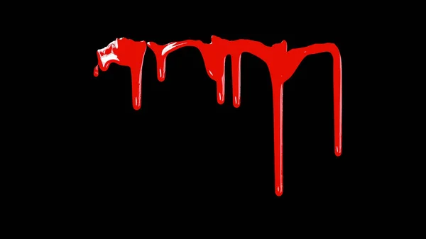 Blood Dripping Down Over Black Background — Stock Photo, Image