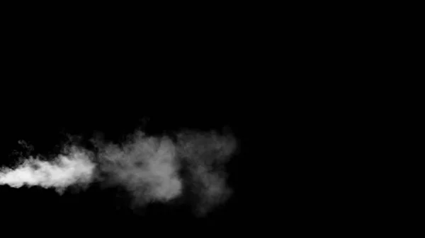 Λευκό υδρατμών πάνω σε μαύρο φόντο — Φωτογραφία Αρχείου
