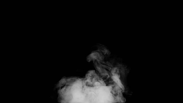 White water vapour on a black background.