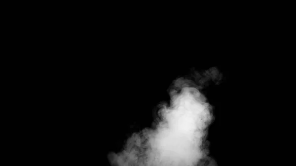 Vapor de água branco sobre um fundo preto — Fotografia de Stock