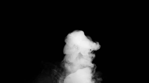 在黑色背景上的白色水蒸气 — 图库照片