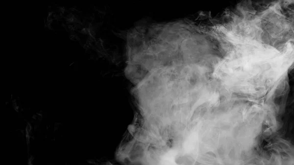 Coleção de fumaça branca no fundo preto — Fotografia de Stock