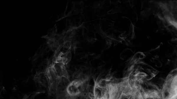 Kolekcja białego dymu na czarnym tle — Zdjęcie stockowe