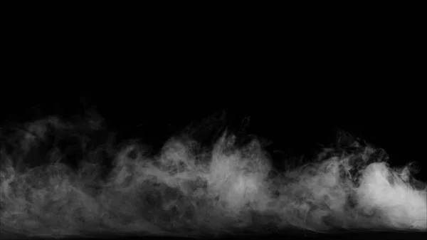 Bílá kolekce kouře na černém pozadí — Stock fotografie