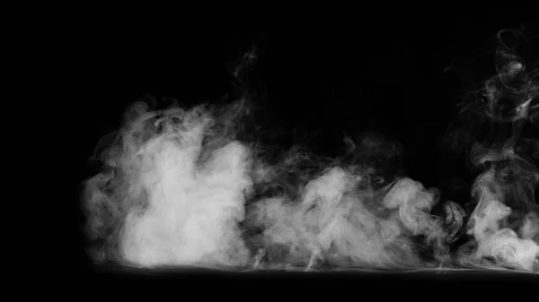 White smoke collection on black background — Stock Photo, Image