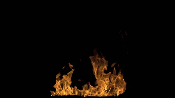 Fire flames on black background — Stock Photo, Image