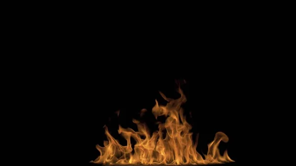 Brand flammer på sort baggrund - Stock-foto