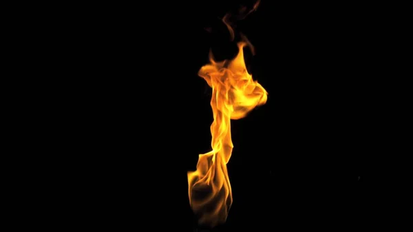 Fire flames on black background — Stock Photo, Image