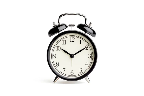 Relógio de alarme antiquado em fundos brancos — Fotografia de Stock