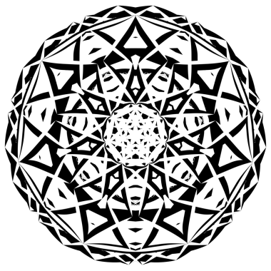 Mandala, ekran baskısı, fincan ekran baskısı ya da dövme için çiçek yaprağı şeklinde soyut siyah beyaz çizgi sanatı.