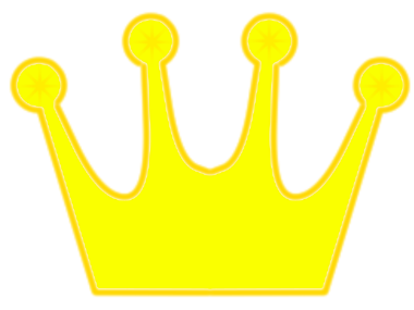 Golden crown cartoon art image for various graphic design projects.