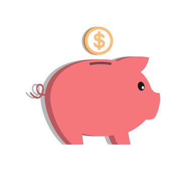 Düz stil kumbara simgesi.