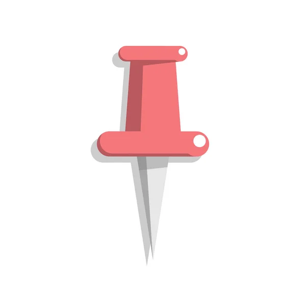 Rotes Pin Symbol Vektor Flach Isoliert Auf Weißem Hintergrund — Stockvektor