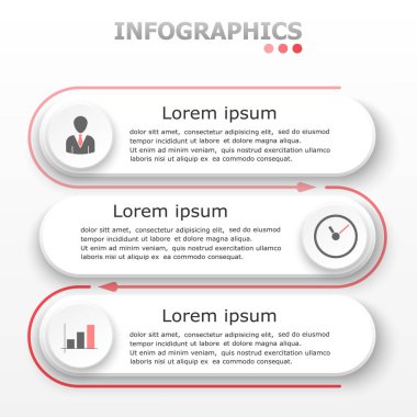 Vektör soyut çizim. Infographics. Üç adım.