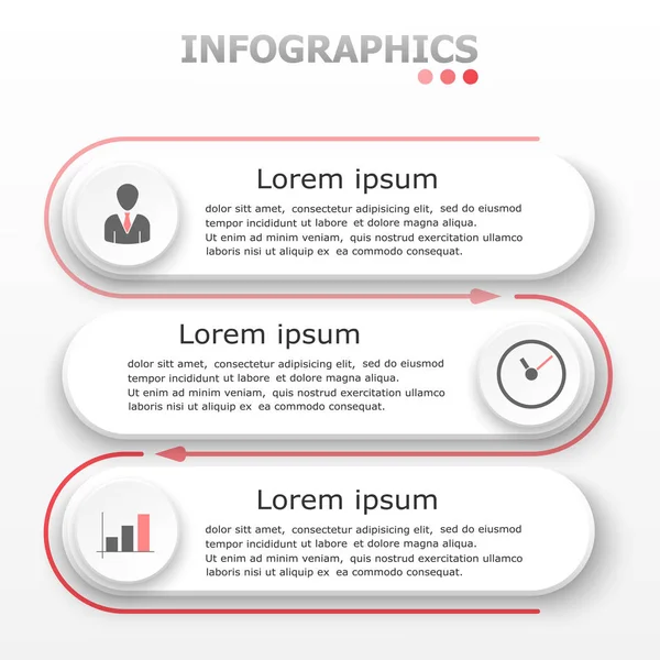 Vektör soyut çizim. Infographics. Üç adım.