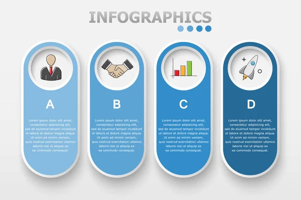 Ilustración Abstracta Vectorial Infografías Cinco Opciones — Vector de stock