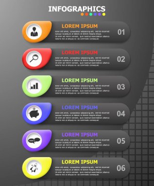 ınfographics. Altı seçenek.