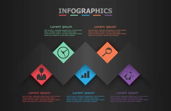 Infografías. Cinco opciones . — Vector de stock