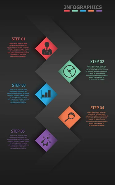 Infografías. Cinco opciones . — Vector de stock