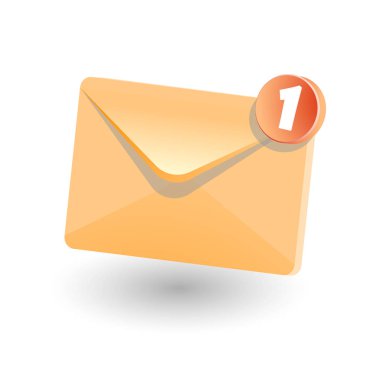 Bildirim ile zarf. Vektör Illustration.