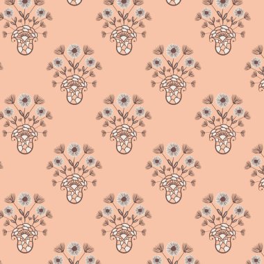 Boho blok izi kusursuz vektör deseni