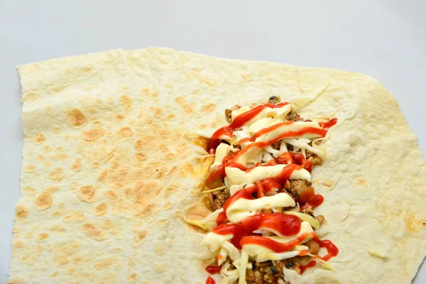 Cooking Turkish Shawarma Home — Stock Photo, Image