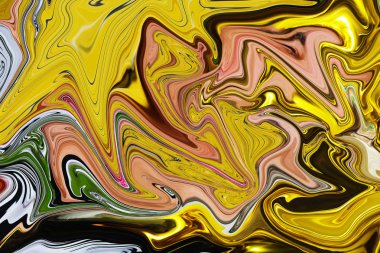 Keskin köşeleri ve rasgele orantısız dağılmış çeşitli renk tonları ile altın renk Soyut doku.