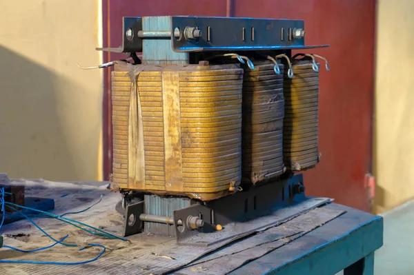 Large and powerful transformer with copper winding for repair
