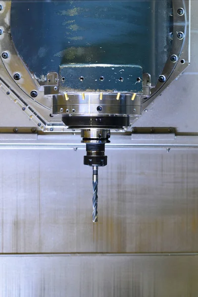 CNC drilling, tuning and turning metal with a cutting tool and centering tool. The concept of high-tech processing