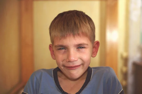Enfant Colère Triste Malheureux Crier Pleurer Problème Enfant Avec Tête — Photo