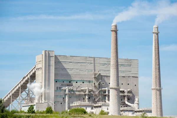 Rook Uit Leidingen Fabriek Vervuiling Van Het Milieu Vuile Lucht — Stockfoto