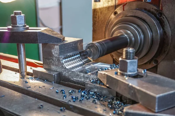 Milling of metal, boring holes mechanical cutter by milling.