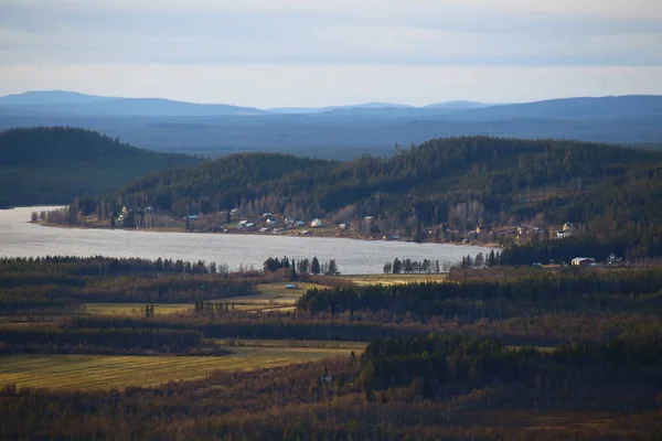 Vista Sul Lago Jarvtrasket Norrbotten Svezia — Foto Stock