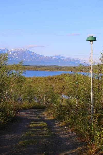 Vista su Abisko e il Tornetrask in Svezia — Foto Stock