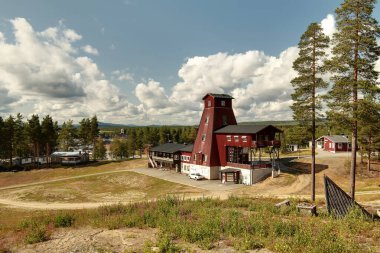 Kuzey İsveç 'in Mala kasabasındaki tarihi maden tesisi.