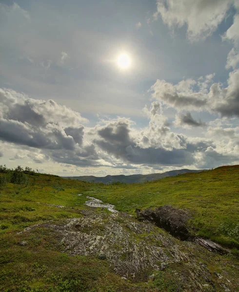 Small stream in Blasjofjalls nature reserve near the Wilderness Road in Sweden — Stock Photo, Image